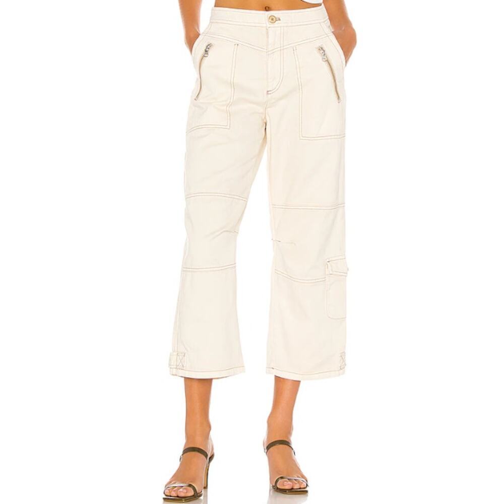 Free People Misty Road Pants-White In Ivory Size 4